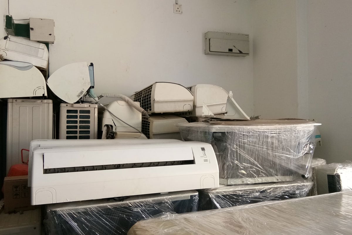 ¿Se pueden apilar acondicionadores de aire para almacenamiento?