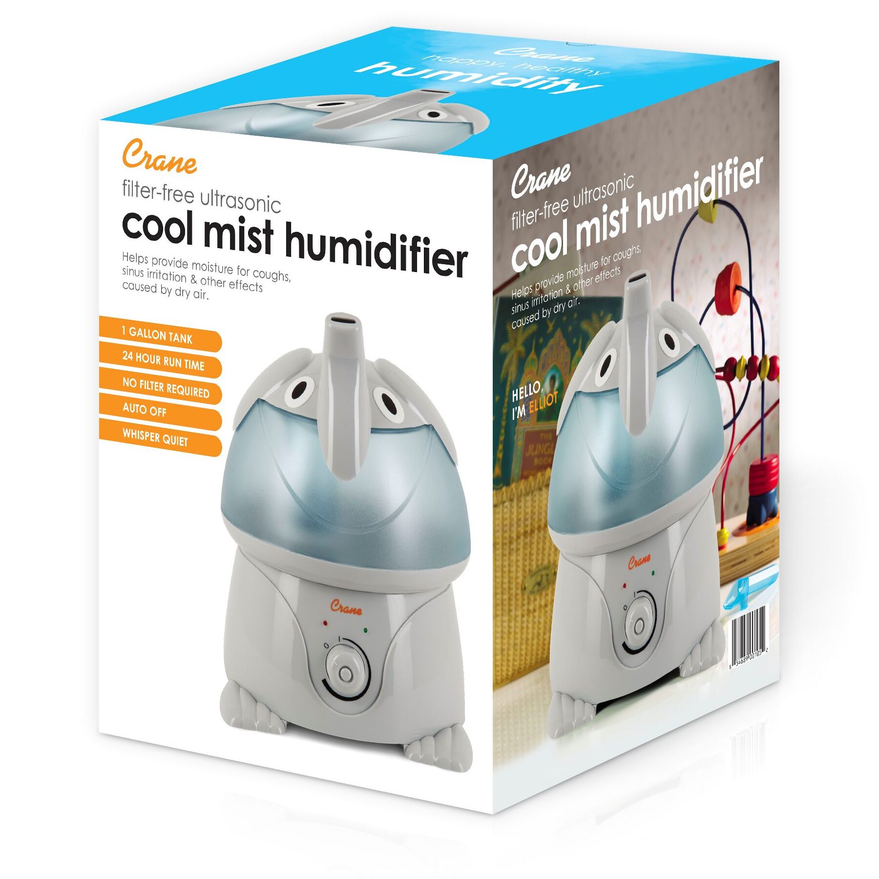 Humidificador adorable, elefante, humidificador de niebla fría, 1 gal...
