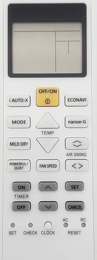 Reemplazo compatible para control remoto universal de aire acondicionado Panasonic para A75C03420 A75C00370 A75C00510 A75C01990 A75C12670 (solo pantalla en...