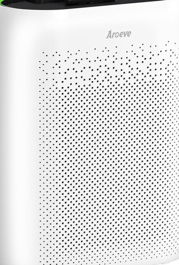 Purificadores de aire AROEVE para el hogar Habitación grande con cubierta de detección automática de aire 1095 pies cuadrados Impresionante capa de filtro Elimina el polvo, la caspa de mascotas, el polen para ...