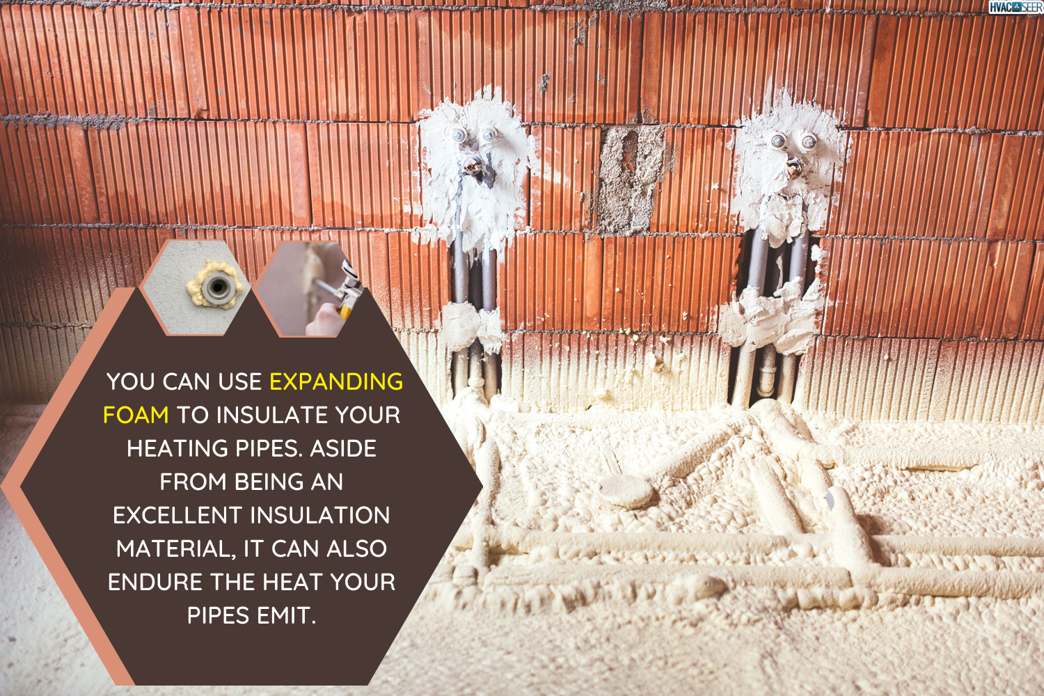 ¿Puedo usar espuma expansiva alrededor de las tuberías de calefacción?